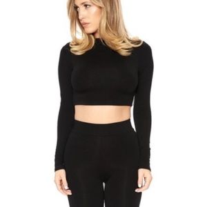 Naked wardrobe Black crop top